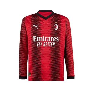 PUMA Men's AC Milan Home L/S Jersey 23/24 (as1, Alpha, s, Regular, Regular) Red/Black