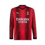 PUMA Men's AC Milan Home L/S Jersey 23/24 (as1, Alpha, s, Regular, Regular) Red/Black