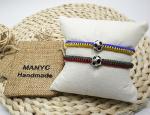 MANYC Soccer Bracelets for Men Women and Kids - Stylish Accessories for Soccer Fans Team Spirit Gifts For boys Girls 8-12 and Game Decor… (Redgreen and Blueyellow 2PCS)