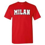 Milan - World Soccer Retro Club Men's Fan T-Shirt (Red T-Shirt,M)