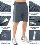 NORTHYARD Men's Athletic Running Shorts Quick Dry Workout Shorts 7"/ 5"/ 9" Lightweight Sports Gym Basketball Shorts Hiking Exercise COOLGREY-9inch 2XL