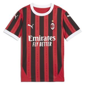 Puma Youth Soccer AC Milan 24/25 Home Jersey - Official Team Branding, dryCELL Technology, Regular Fit, Crew Neck (US, Alpha, Small, Regular, Red/Black)