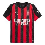 PUMA Mens Ac Milan Home Crew Neck Short Sleeve Jersey Casual - Black, Red - Size L