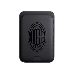 Head Case Designs Officially Licensed AC Milan Embossed Crest Graphic Logo Magnetic Credit Card Holder Case Compatible with Apple iPhone and Compatible with MagSafe