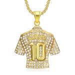 HAILIWEI Messi Jersey Necklace, Number 10 Soccer Jersey Pendant Necklace, Titanium Steel Necklace Pendant, Messi Chain Necklace, Football Gifts for Inter Milan Miami Fans