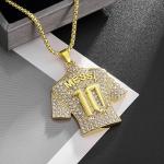 HAILIWEI Messi Jersey Necklace, Number 10 Soccer Jersey Pendant Necklace, Titanium Steel Necklace Pendant, Messi Chain Necklace, Football Gifts for Inter Milan Miami Fans