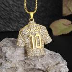 HAILIWEI Messi Jersey Necklace, Number 10 Soccer Jersey Pendant Necklace, Titanium Steel Necklace Pendant, Messi Chain Necklace, Football Gifts for Inter Milan Miami Fans
