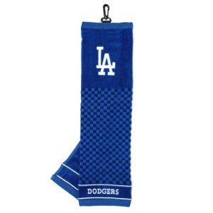 Team Golf MLB Los Angeles Dodgers Embroidered Golf Towel Embroidered Golf Towel, Checkered Scrubber Design, Embroidered Logo
