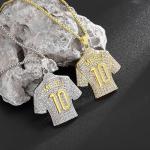 HAILIWEI Messi Jersey Necklace, Number 10 Soccer Jersey Pendant Necklace, Titanium Steel Necklace Pendant, Messi Chain Necklace, Football Gifts for Inter Milan Miami Fans