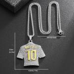 HAILIWEI Messi Jersey Necklace, Number 10 Soccer Jersey Pendant Necklace, Titanium Steel Necklace Pendant, Messi Chain Necklace, Football Gifts for Inter Milan Miami Fans