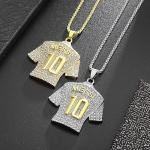 HAILIWEI Messi Jersey Necklace, Number 10 Soccer Jersey Pendant Necklace, Titanium Steel Necklace Pendant, Messi Chain Necklace, Football Gifts for Inter Milan Miami Fans