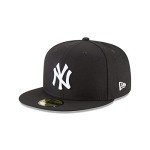 New Era unisex-adult New York Yankees Basic 59Fifty Fitted Cap Hat Black/White 11591127 (Size 7 1/8)