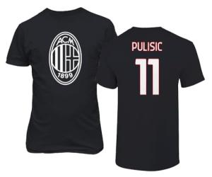 GamesDur Soccer Star Player Jersey Style Milan #11 Pulisic Unisex T-Shirt (Black, Large)