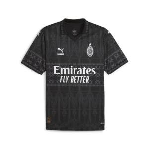 PUMA Mens Ac Milan Pleasures Collared Short Sleeve Jersey Casual - Black, Grey - Size S