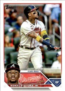2023 TOPPS #150 RONALD ACUNA JR. ATLANTA BRAVES BASEBALL OFFICIAL TRADING CARD OF THE MLB