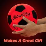 GlowCity Glow in The Dark Soccer Ball | Light Up Indoor/Outdoor Soccer Ball with 2 LED Lights | Pre-Installed Batteries | Fun Gift for Teens