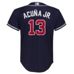 Ronald Acuna Jr. Atlanta Braves MLB Kids Youth 8-20 Navy Alternate Player Jersey (US, Numeric, 10, 12, Regular, Navy)