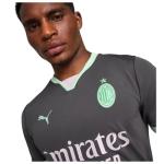 PUMA Men's Soccer AC Milan 24/25 Third Jersey - Official Team Branding, RE:Fibre Program, dryCELL Technology (US, Alpha, Medium, Regular, Regular, Gray-Fresh Mint)