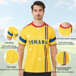 SURUIDA Fan Soccer Jersey for Men&Women,Romania Soccer Practice Jerseys Football Shirt Soccer Wear for Sports Training Jersey