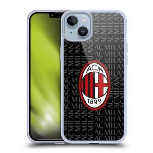 Head Case Designs Officially Licensed AC Milan Red and Grey Crest Patterns Gel Case [Military Grade Protection] Compatible with Apple iPhone 14 Plus and Compatible with MagSafe