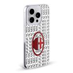 Head Case Designs Officially Licensed AC Milan Red and Grey Crest Patterns Gel Case [Military Grade Protection] Compatible with Apple iPhone 14 Plus and Compatible with MagSafe