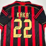 Autographed/Signed Ricardo Kaka AC Milan Black/Red Soccer Futbol Jersey Beckett BAS COA