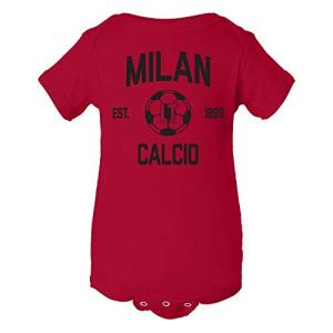 UGP Campus Apparel Milan Home Kit World Classic Soccer Football Arch Infant Creeper Bodysuit - 6 Month - Red