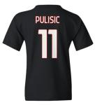 GamesDur Soccer Star Player Jersey Style Milan #11 Pulisic Youth Unisex T-Shirt (Black, Youth Large)