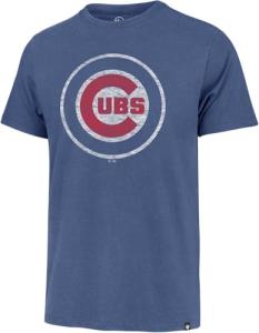 47 MLB Men's Distressed Imprint Match Team Color Primary Logo Word Mark T-Shirt (Chicago Cubs Blue, XX-Large)