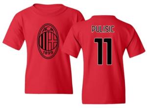 Soccer Star Player Jersey Style Milan #11 Pulisic Youth Unisex T-Shirt (Red, Youth Medium)