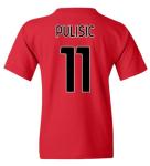Soccer Star Player Jersey Style Milan #11 Pulisic Youth Unisex T-Shirt (Red, Youth Medium)