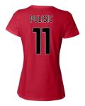 Soccer Star Player Jersey Style Milan #11 Pulisic Ladies' Crewneck T-Shirt (Red, Small)