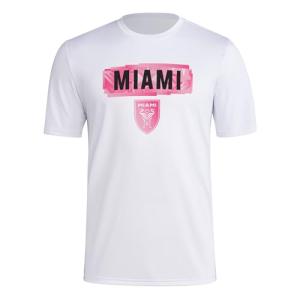 adidas Men's Inter Miami CF MLS Short Sleeve T-Shirt, White Miami, X-Large