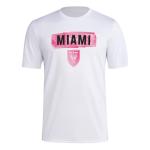 adidas Men's Inter Miami CF MLS Short Sleeve T-Shirt, White Miami, X-Large