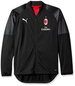 PUMA Mens A.C. Milan Licensed Stadium Jacket Small, PUMA Black/Tango Red
