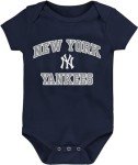 Outerstuff MLB Officially Licensed 0-24 Months City Headline Arch Logo Onesie Bodysuit Romper (New York Yankees - Navy, 6/9 Months)