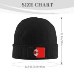 A.C Milan Wool Cap for Men and Women Lined Knit Warm Hats Cool Hat Warm Outdoor Hat Black