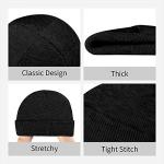 A.C Milan Wool Cap for Men and Women Lined Knit Warm Hats Cool Hat Warm Outdoor Hat Black