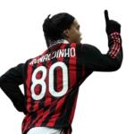 Milan Ronaldinho #80 Retro 09/10 Long Sleeve Soccer Jersey for Men Fan Version (US, Alpha, XX-Large, Regular, Regular, Retro)