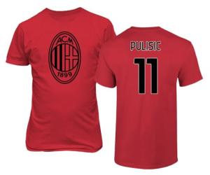 Soccer Star Player Jersey Style Milan #11 Pulisic Unisex T-Shirt (Red, 3X-Large)