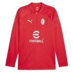 PUMA Mens Ac Milan Crew Neck Long Sleeve Quarter Zip Shirt Casual Tops Casual - Red - Size XL