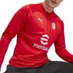 PUMA Mens Ac Milan Crew Neck Long Sleeve Quarter Zip Shirt Casual Tops Casual - Red - Size XL