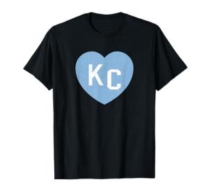 KC Heart 2-Letter KC (Kansas City) Love Powder Blue T-Shirt
