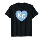KC Heart 2-Letter KC (Kansas City) Love Powder Blue T-Shirt