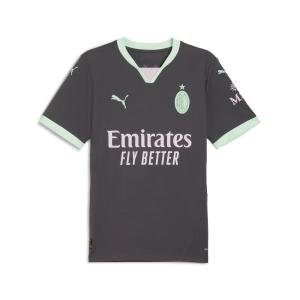 PUMA Men's Soccer AC Milan 24/25 Third Jersey - Official Team Branding, RE:Fibre Program, dryCELL Technology (US, Alpha, X-Large, Regular, Regular, Gray-Fresh Mint)