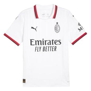 PUMA Mens Ac Milan Away Collared Short Sleeve Jersey Casual - White - Size L