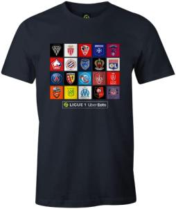 Ligue 1 Uber Eats MELIGF1TS018 T-Shirt, Navy, L Homme