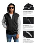 WINDFIT Men's Zip Winter Workout Fleece Hoodie Jackets Full Zip Wool Warm Thick Coats Black X-Large