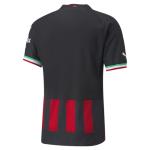 PUMA AC Milan 2022-23 Men's Home Authentic Soccer Jersey (US, Alpha, Small, Regular, Regular, Black/Red)
