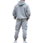 Fleece Lined Men Tracksuit Set 2 Piece Sets - Tactical Hoodies Quarter Zip Pullover & Cargo Joggers Athletic Sweatsuits Thermal Clothes Gym Outfits Winter Fall Fashion 01# Gray 3X-Large